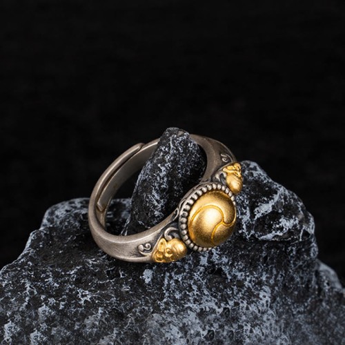925 Silver Gold Plated Skeleton Balance Ring 925 Silver Gold Plated Skeleton Balance Ring