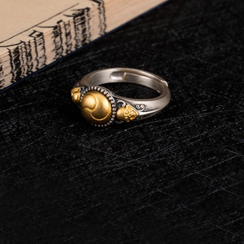 925 Silver Gold Plated Skeleton Balance Ring 925 Silver Gold Plated Skeleton Balance Ring