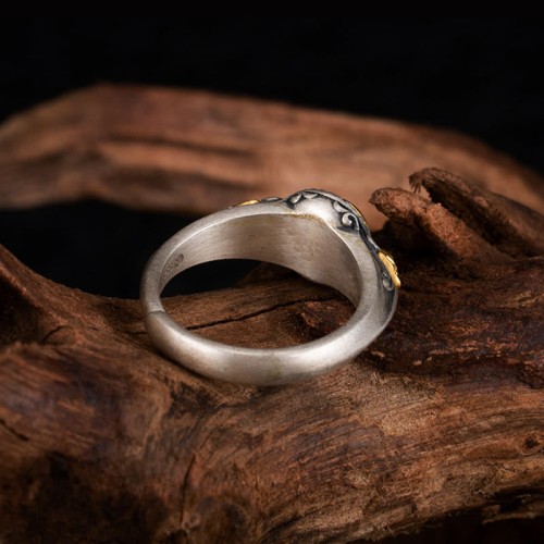 925 Silver Gold Plated Skeleton Balance Ring 925 Silver Gold Plated Skeleton Balance Ring