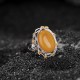 990 Sterling Silver Gold Plated Amber Ring 990 Sterling Silver Gold Plated Amber Ring