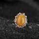 990 Sterling Silver Gold Plated Amber Ring 990 Sterling Silver Gold Plated Amber Ring