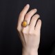 990 Sterling Silver Gold Plated Amber Ring 990 Sterling Silver Gold Plated Amber Ring