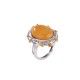 990 Sterling Silver Gold Plated Amber Ring 990 Sterling Silver Gold Plated Amber Ring