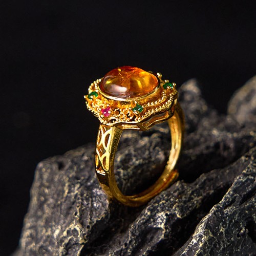 Amber Hollow Lace Confidence Ring Amber Hollow Lace Confidence Ring