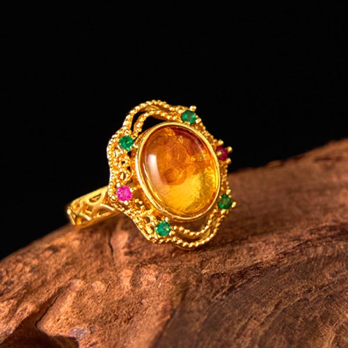 Amber Hollow Lace Confidence Ring Amber Hollow Lace Confidence Ring