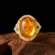 Amber Flower Pigeon Focus Ring
