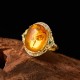 Amber Flower Pigeon Focus Ring