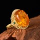 Amber Flower Pigeon Focus Ring