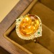 Amber Flower Pigeon Focus Ring