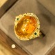 Amber Flower Pigeon Focus Ring