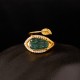 Copper Plated Gold Jade Leaf Prosperity Ring Copper Plated Gold Jade Leaf Prosperity Ring