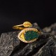 Copper Plated Gold Jade Leaf Prosperity Ring Copper Plated Gold Jade Leaf Prosperity Ring