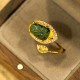 Copper Plated Gold Jade Leaf Prosperity Ring Copper Plated Gold Jade Leaf Prosperity Ring