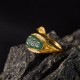 Copper Plated Gold Jade Leaf Prosperity Ring Copper Plated Gold Jade Leaf Prosperity Ring