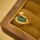 Copper Plated Gold Jade Leaf Prosperity Ring Copper Plated Gold Jade Leaf Prosperity Ring