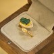 Copper Plated Gold Jade Leaf Prosperity Ring Copper Plated Gold Jade Leaf Prosperity Ring