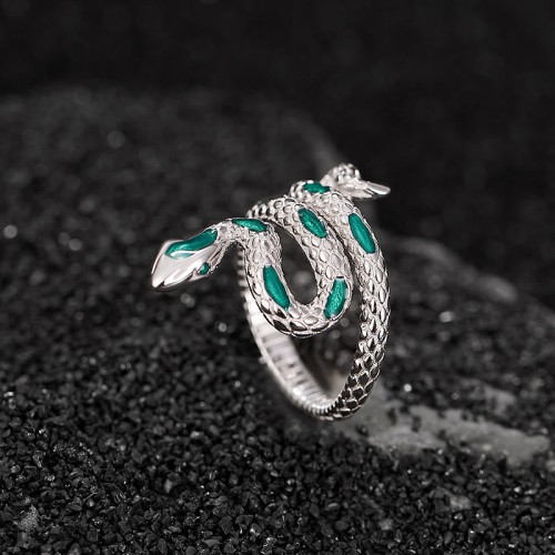 925 Sterling Silver Year of the Snake Open Blessing Ring