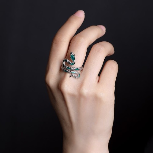 925 Sterling Silver Year of the Snake Open Blessing Ring