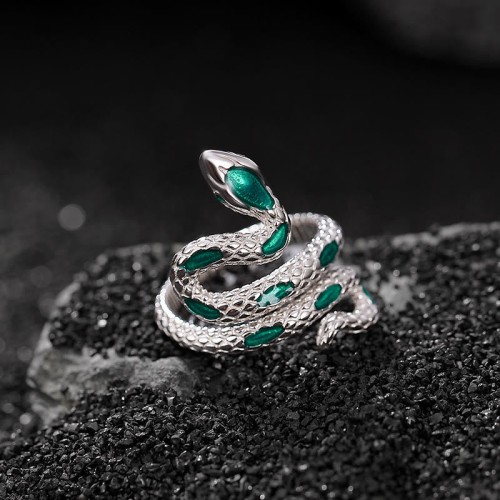 925 Sterling Silver Year of the Snake Open Blessing Ring