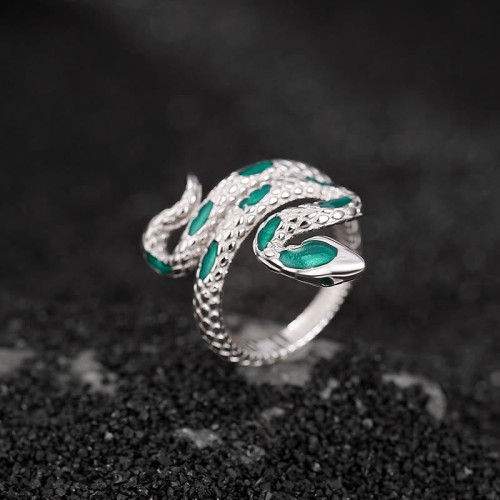 925 Sterling Silver Year of the Snake Open Blessing Ring