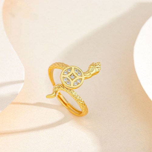 Year of the Snake Copper Coin Calm Ring Year of the Snake Copper Coin Calm Ring