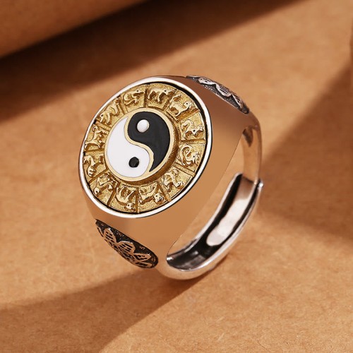 Yin Yang Zodiac Copper Wealth Ring