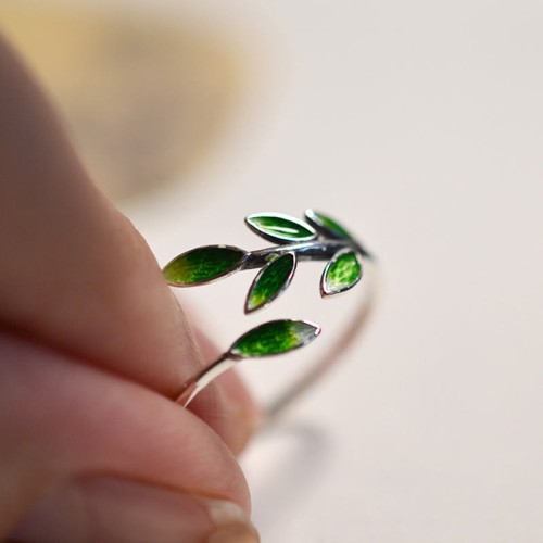 Buddha Stone Leaves Copper Wealth Ring Buddha Stone Leaves Copper Wealth Ring