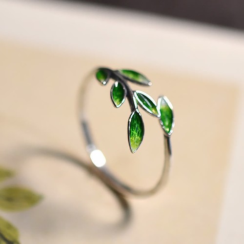 Buddha Stone Leaves Copper Wealth Ring Buddha Stone Leaves Copper Wealth Ring