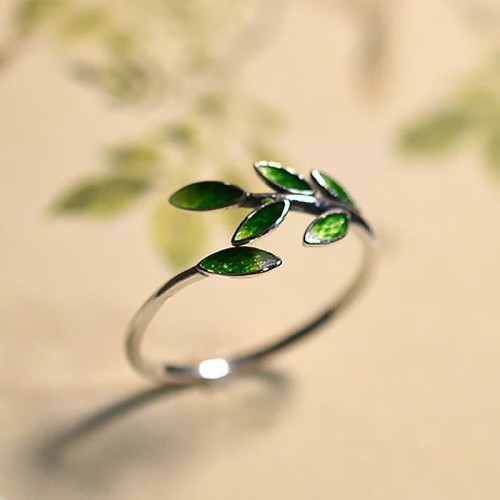 Buddha Stone Leaves Copper Wealth Ring Buddha Stone Leaves Copper Wealth Ring