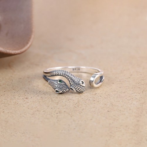 925 Silver Year of the Snake Two-Headed Snake Ring 925 Silver Year of the Snake Two-Headed Snake Ring