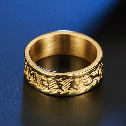 Six True Words Om Mani Padme Hum Peace Ring