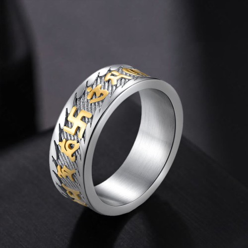 Six True Words Om Mani Padme Hum Peace Ring