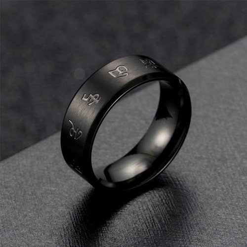 Black Jambhala Titanium Steel Balance Ring Black Jambhala Titanium Steel Balance Ring