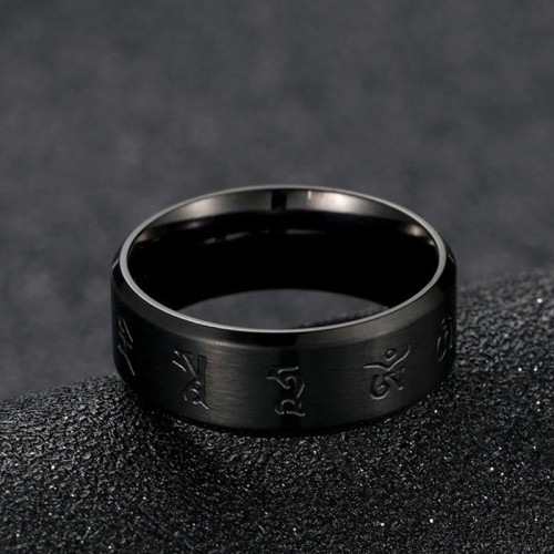 Black Jambhala Titanium Steel Balance Ring Black Jambhala Titanium Steel Balance Ring
