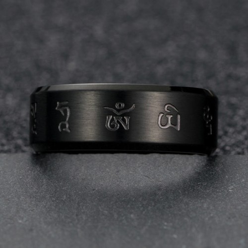 Black Jambhala Titanium Steel Balance Ring Black Jambhala Titanium Steel Balance Ring