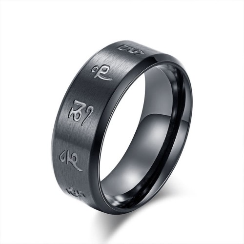Black Jambhala Titanium Steel Balance Ring Black Jambhala Titanium Steel Balance Ring