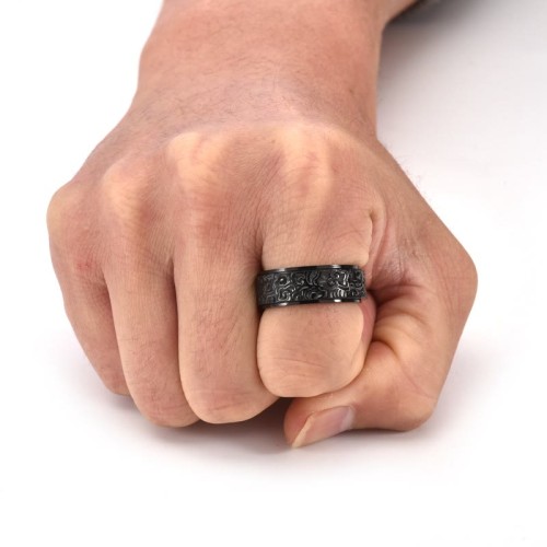 Auspicious Clouds Titanium Balance Ring
