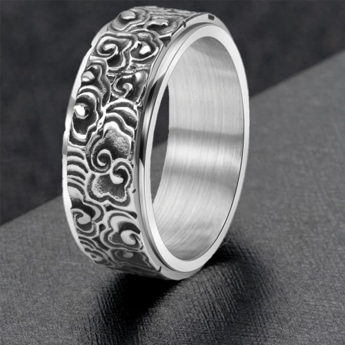 Auspicious Clouds Titanium Balance Ring