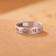 Lotus Six True Words Sterling Silver Enlightenment Ring