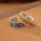 999 Silver Enamel Feather Calm Ring 999 Silver Enamel Feather Calm Ring