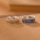 999 Silver Enamel Feather Calm Ring 999 Silver Enamel Feather Calm Ring