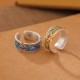 999 Silver Enamel Feather Calm Ring 999 Silver Enamel Feather Calm Ring