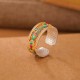 999 Silver Enamel Feather Calm Ring 999 Silver Enamel Feather Calm Ring