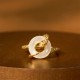 Chalcedony Peace Buckle 925 Sterling Silver Snake Ring Chalcedony Peace Buckle 925 Sterling Silver Snake Ring