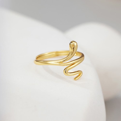 925 Silver Golden Snake Year of the Snake Ring 925 Silver Golden Snake Year of the Snake Ring