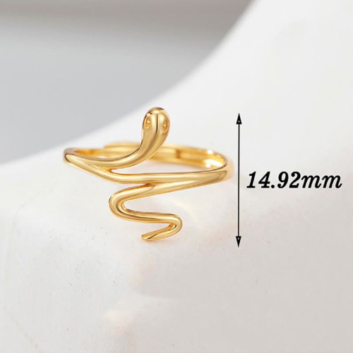 925 Silver Golden Snake Year of the Snake Ring 925 Silver Golden Snake Year of the Snake Ring