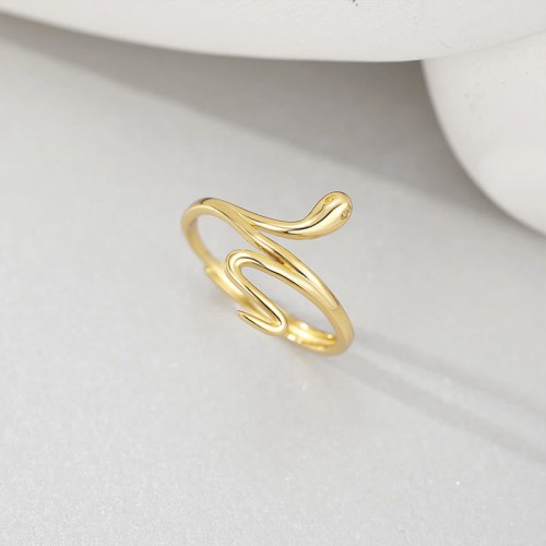 925 Silver Golden Snake Year of the Snake Ring 925 Silver Golden Snake Year of the Snake Ring