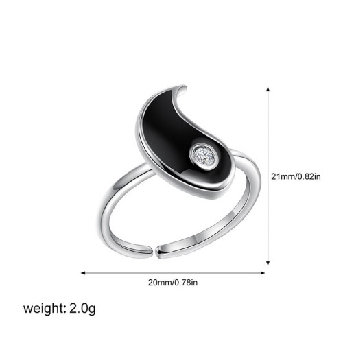 Yin Yang Titanium Steel Cuff Couple Ring Yin Yang Titanium Steel Cuff Couple Ring