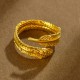 River Gold Plated Copper Feather Wealth Ring