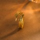 River Gold Plated Copper Feather Wealth Ring